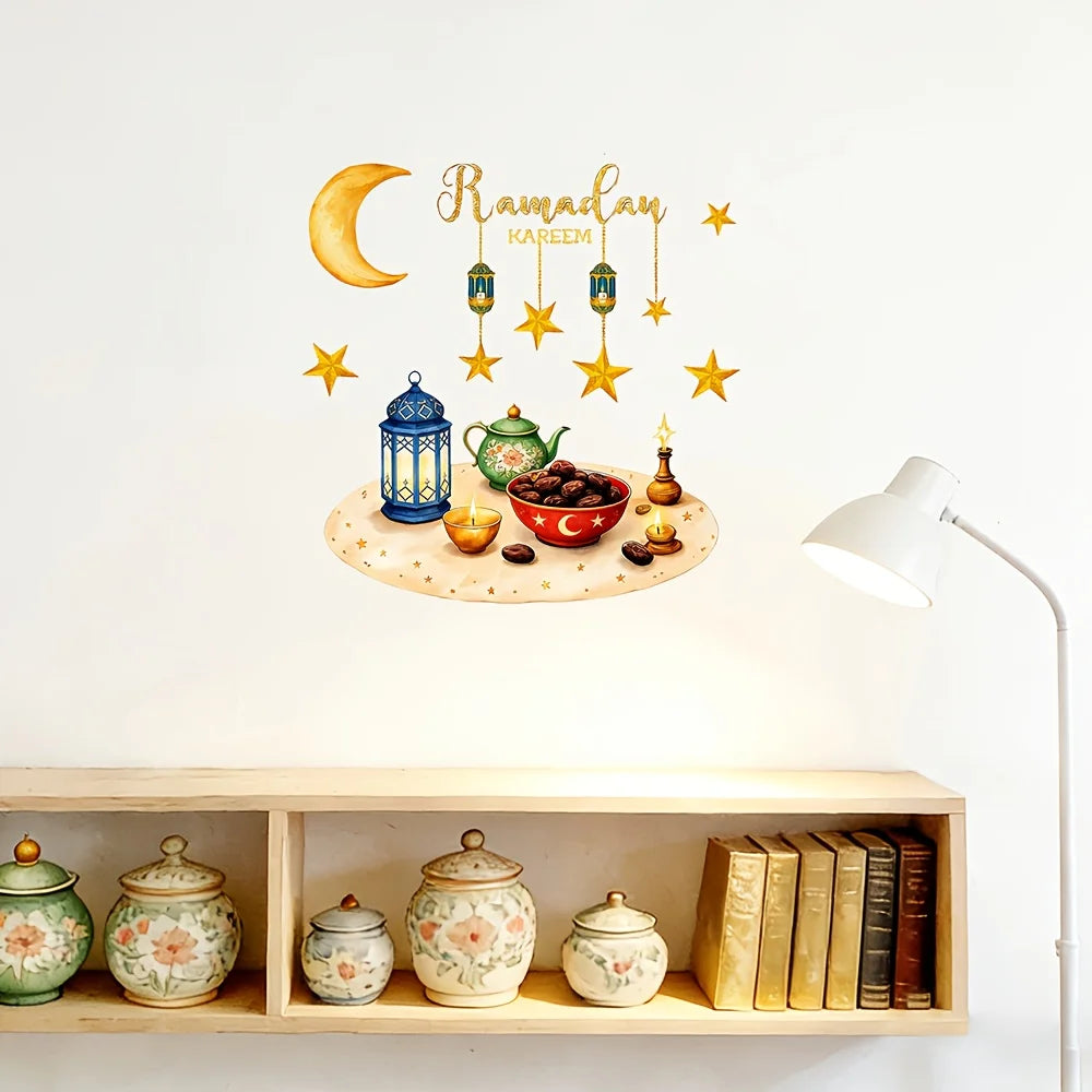 Eid Window Stickers Ramadan Decoration Eid Mubarak Decor for Home 2026 Ramadan Kareem Islam Muslim Party Supplies Eid Al-fitr