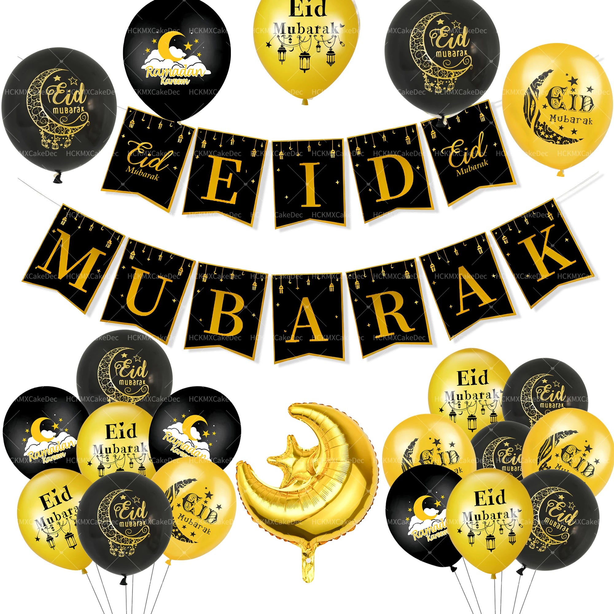 10/11/15/22pcs Eid Mubarak Latex Balloon Ramadan Kareem Decoration Air Globos Ramadan Mubarak Festival Party Supplies