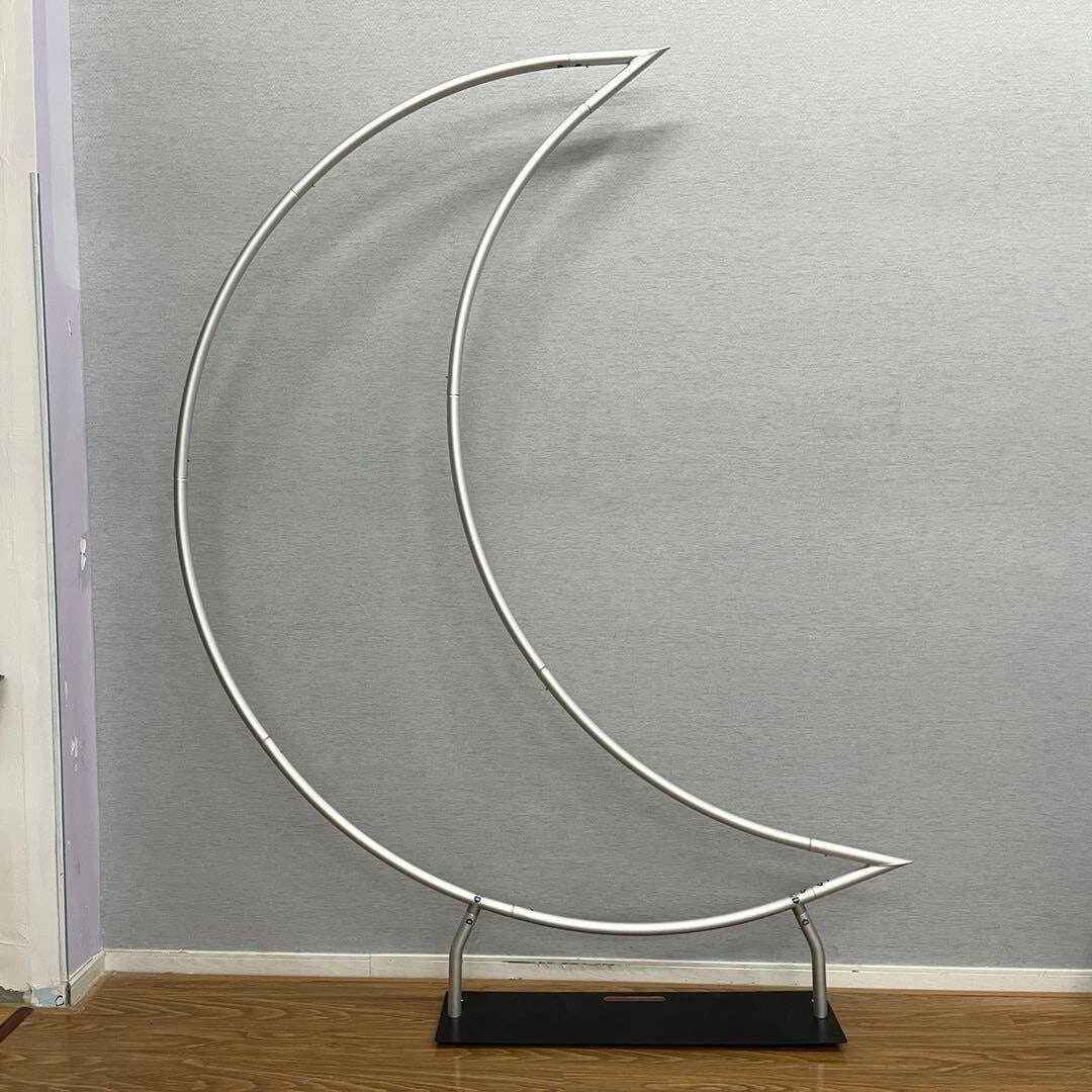 6.5ft Portable Crescent Moon Shape Stand for Baby Shower Newborn Kids 1st Birthday Party Photography Backdrop Cover Customized