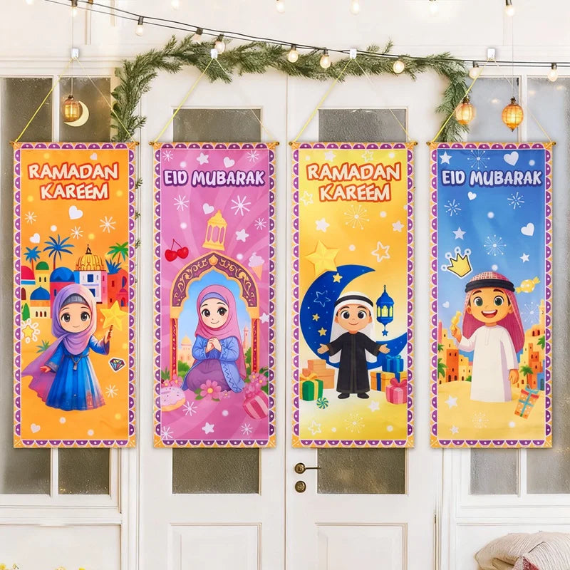 Ramadan Kareem Hanging Flag Ramadan Decoration 2026 For Home Eid Mubarak Ramadan Kareem Islamic Muslim Party Eid Al Adha Gifts