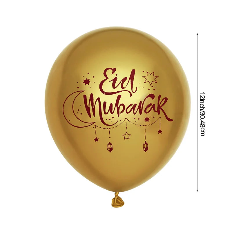 15-30Pcs Eid Mubarak Moon Star Latex Balloons Kit 2026 Muslim Islamic Festival Party Decoration Supplies Ramadan Kareem Gifts