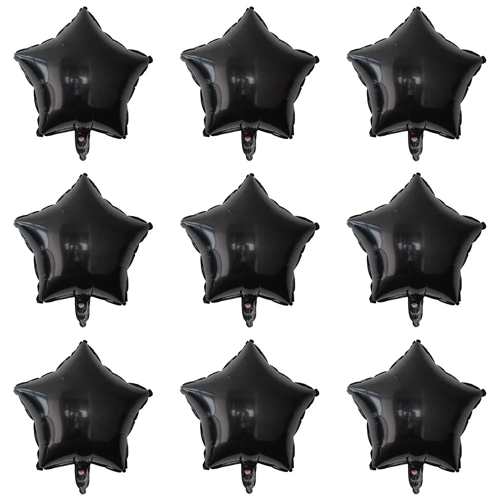 18inch Gold Star Foil Balloons Black Red Silver Five Star Balloon Set Birthday Party Decor Baby Shower Gender Reveal Decoration