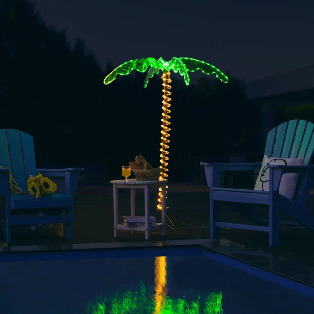 5 FT Tropical LED Rope Light Palm Tree Pre-Lit Artificial Tree Decor