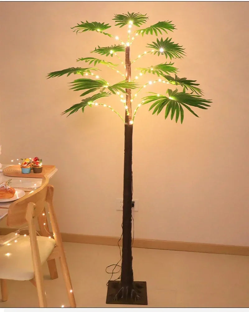 55CM Creative LED Table Lamp Palm Tree USB Artificial Plant Decor Desk Lights Home Bedroom Bedsides Night Lamp Decoration Lamp
