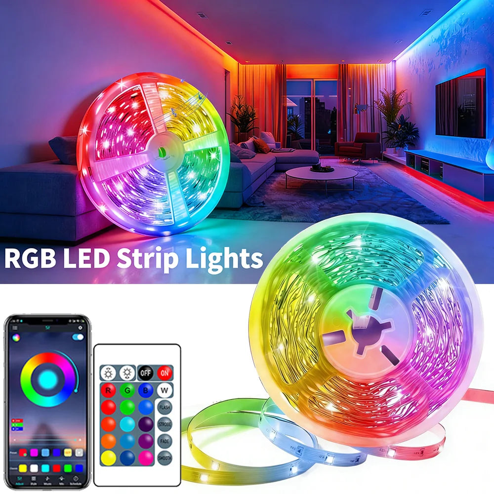 USB Led Strip Lights 5m 10m 20m 30m RGB Led Strip Light TV Backlight Flexible Ribbon Tape Luces Led Light for Room Decoration