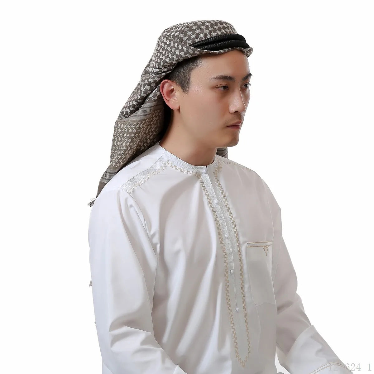 Men Muslim Head Scarf Saudi Arab Dubai Traditional Islamic Clothing Male Headscarf Hijab Plaid Turban Shemagh Gutra Prayer Wear