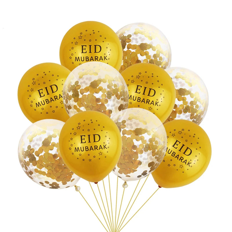 EID Mubarak Balloon Banner Star Moon Islamic Muslim Party 2025 Ramadan Decorations Al Adha Gift Kareem Decorations for Home 2025