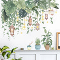 Green Leaves Wall Stickers For Home Living Room Decorative Vinyl Wall Decal Tropical Plants DIY Kid Door Murals Wallpaper