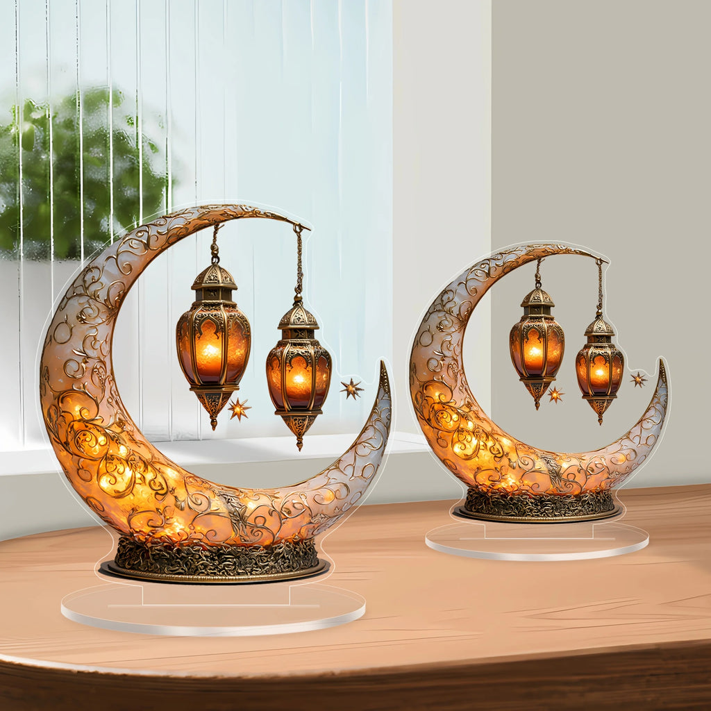1PC 2D Theme decoration ornament with moon and stars Home,Office,Cafe,room,Studio,display Case,Table Ornament Desktop Decor