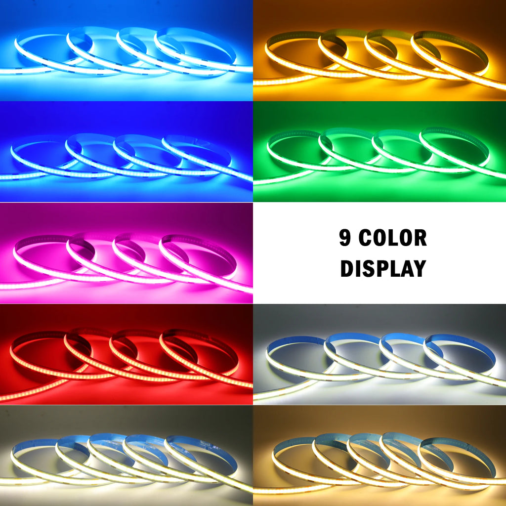 5V COB LED Light Strip With Touch Dimmer/ON OFF Switch/3Key Dimmer 320LEDs/M High Density LED Lamp Room Bar TV Backlight 9Colors