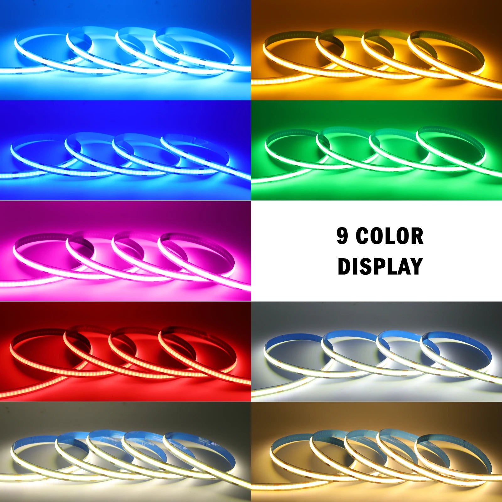 5V COB LED Light Strip With Touch Dimmer/ON OFF Switch/3Key Dimmer 320LEDs/M High Density LED Lamp Room Bar TV Backlight 9Colors