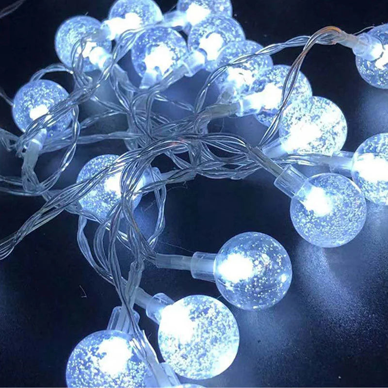 10/20/40/80LED Bauble LED String Lights Battery Powered Garland Fairy Lights for EID Mubarak Bedroom Wedding Valentine's Day
