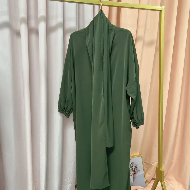 Ramadan One Piece Muslim Prayer Garment Women Hijab Abaya Maxi Dress Khimar Burqa Islamic Clothing Overhead Arab Robe