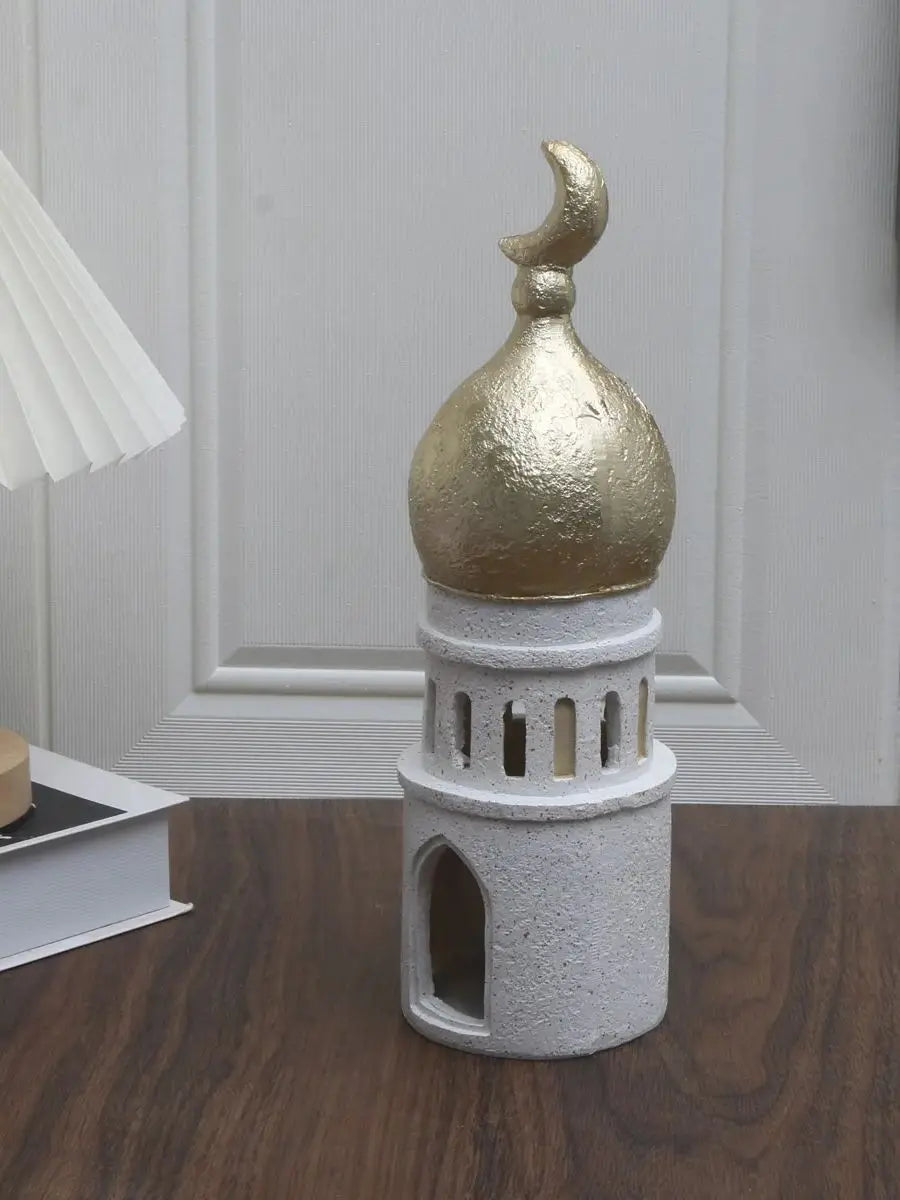 1 PC Candlestick Muslim Kaaba Dome Mosque Islamic Desktop Ornament Table Car Decor Crafts Gifts