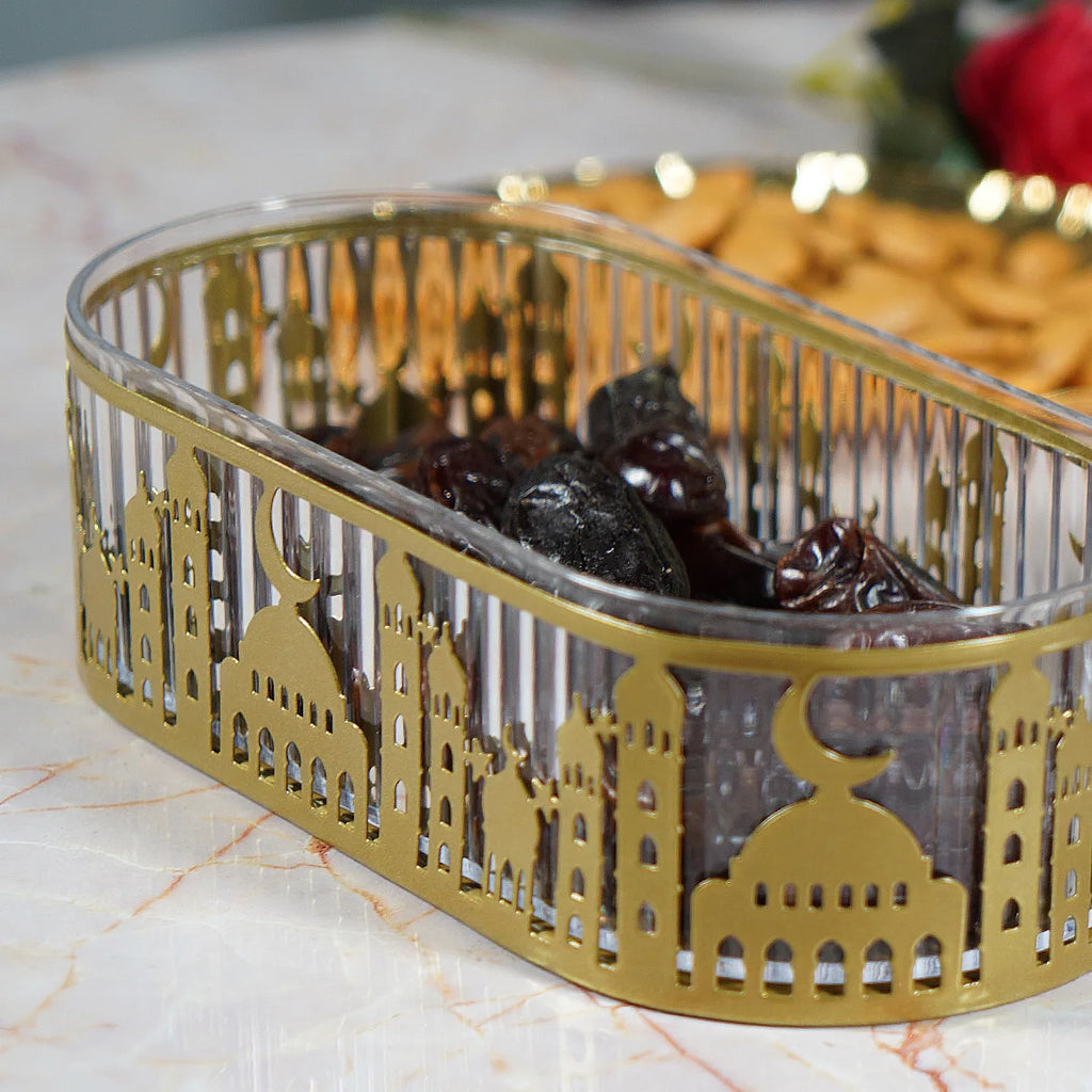 Eid Mubarak Candy Snack Jar Ramadan Kareem Decorations For Home 2025 Islamic Muslim Al-Fitr Party Supplies Star Moon Tray