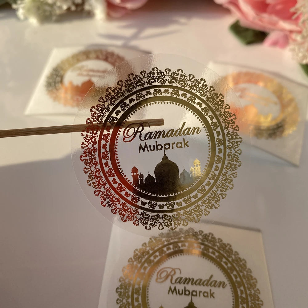 30 Ramadan Mubarak Golden Stickers ( Candle not included)