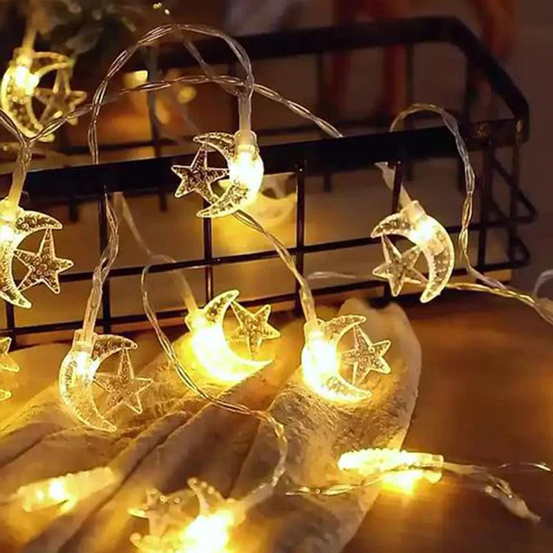 LED Moon & Star String Lights – Eid Ramadan Home Decoration