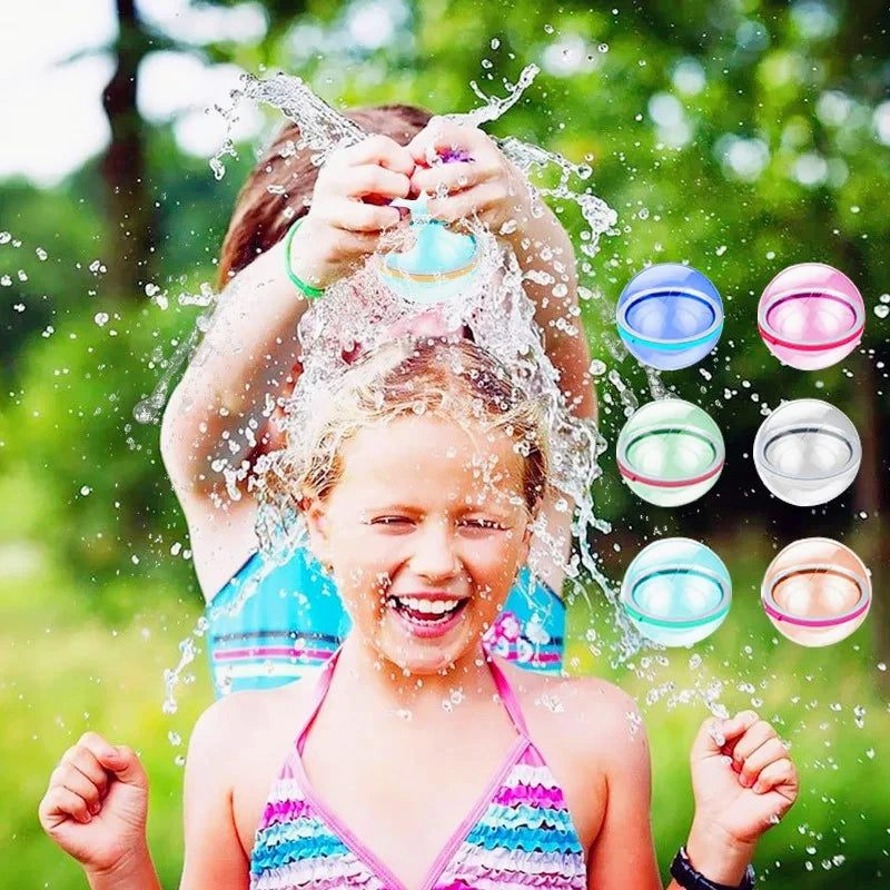 Magnetic Reusable Water Balloons Refillable Water Balloon Quick Fill Self Sealing Water Bomb Splash Balls for Kids Swimming Pool