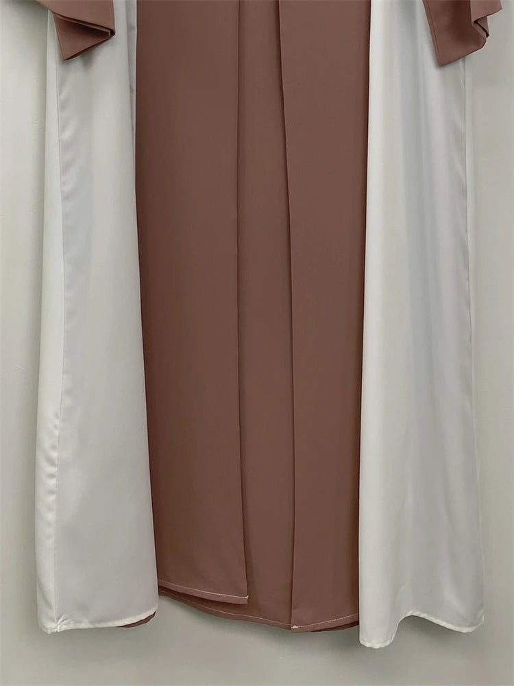 Ramadan Eid Luxury Splicing Two-Piece Style Abaya for Women – Dubai Kaftan Modest Islamic Dress Marocain Femme
