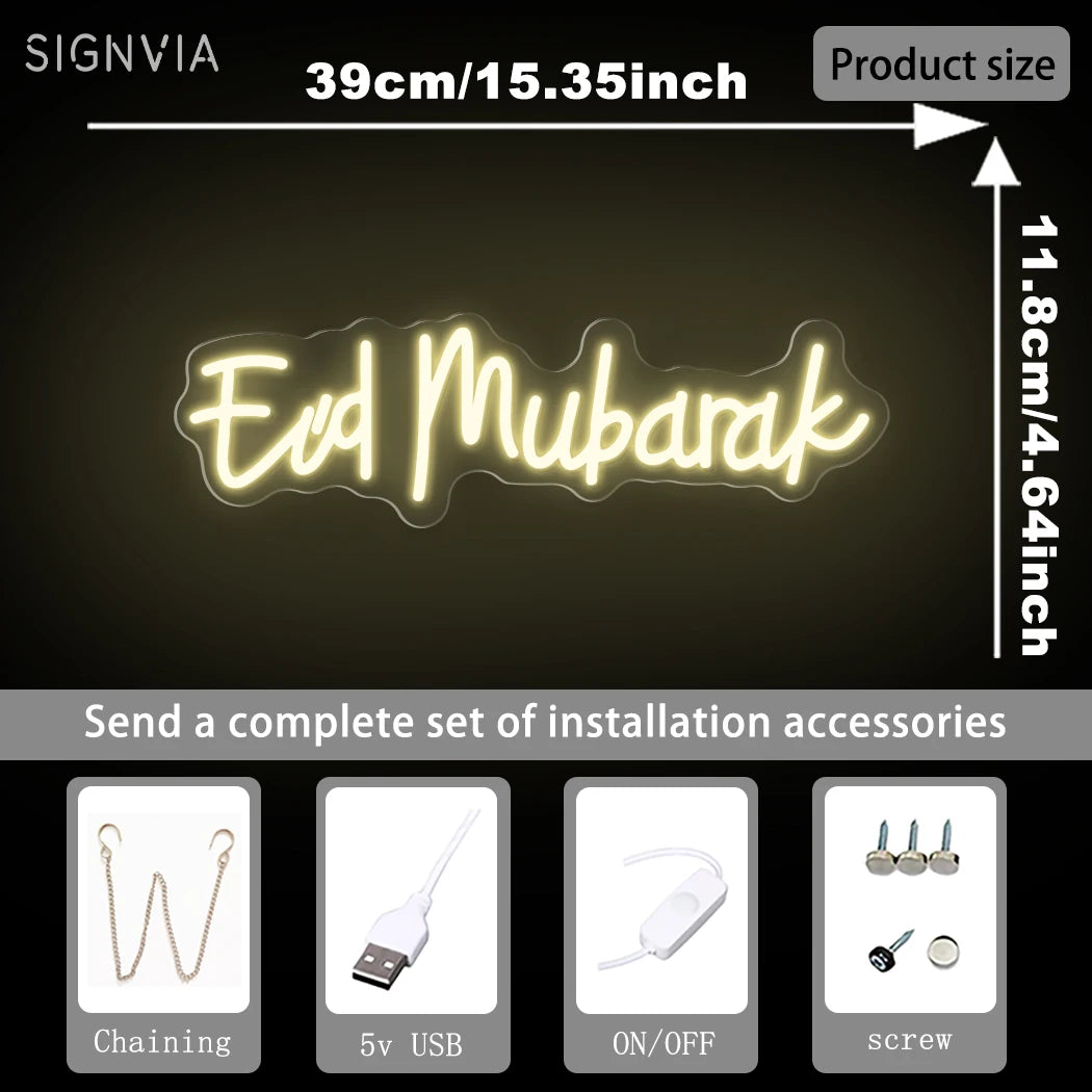 Ramadan Kareem Neon Sign Wall Decoration USB Powered Ramadan LED for Home Bedroom Store Bar Restaurant Party Gift Art Wall Decor