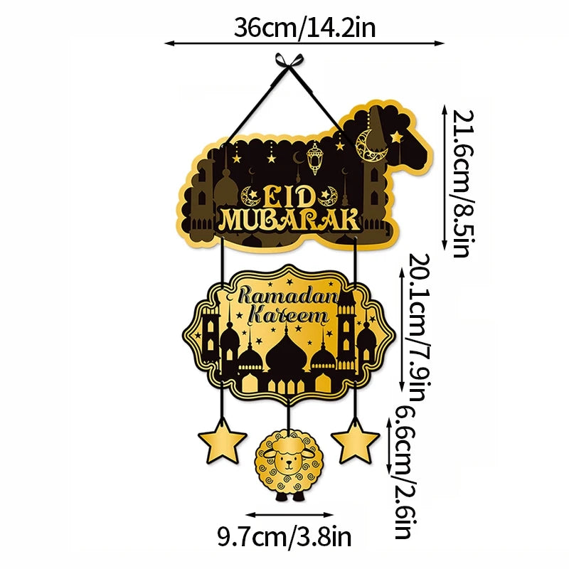 EID Mubarak Banner Ramadan Kareem Decoration 2026 Wall Hanging Flag DIY Making Ramadan Party Supplies Islamic Muslim Home Decor
