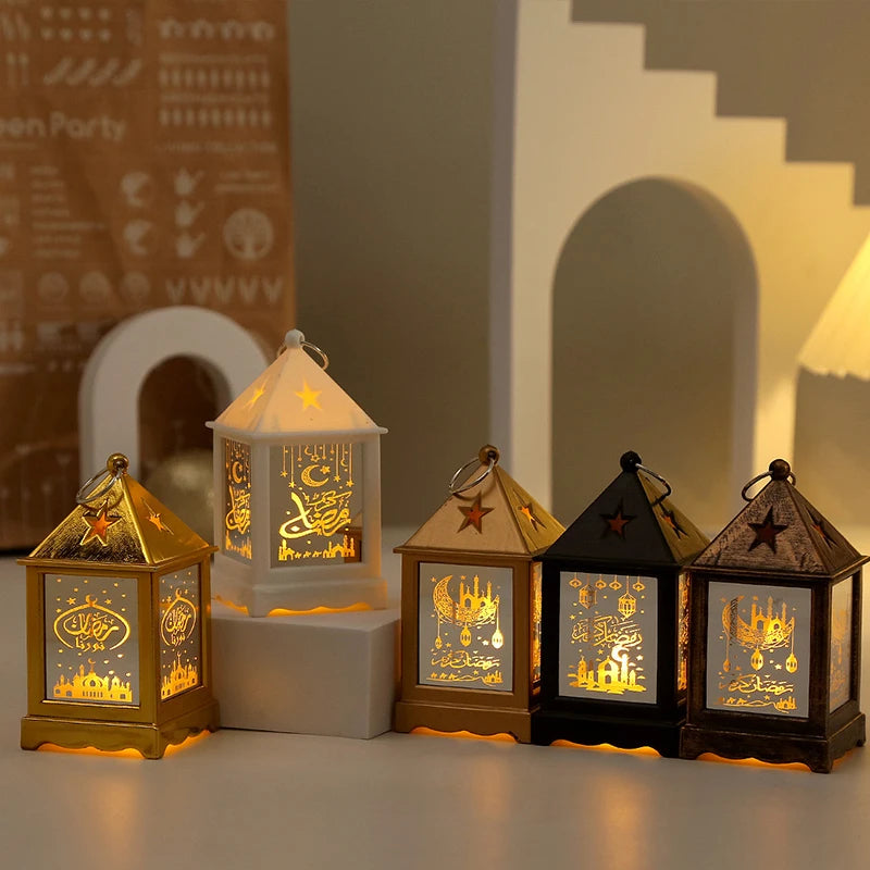 2026 EID Mubarak Wind Lantern Ornaments Ramadan LED Portable Lamp Eid Al Adha Gifts Muslim Gurbang Ramadan Decoration for Home