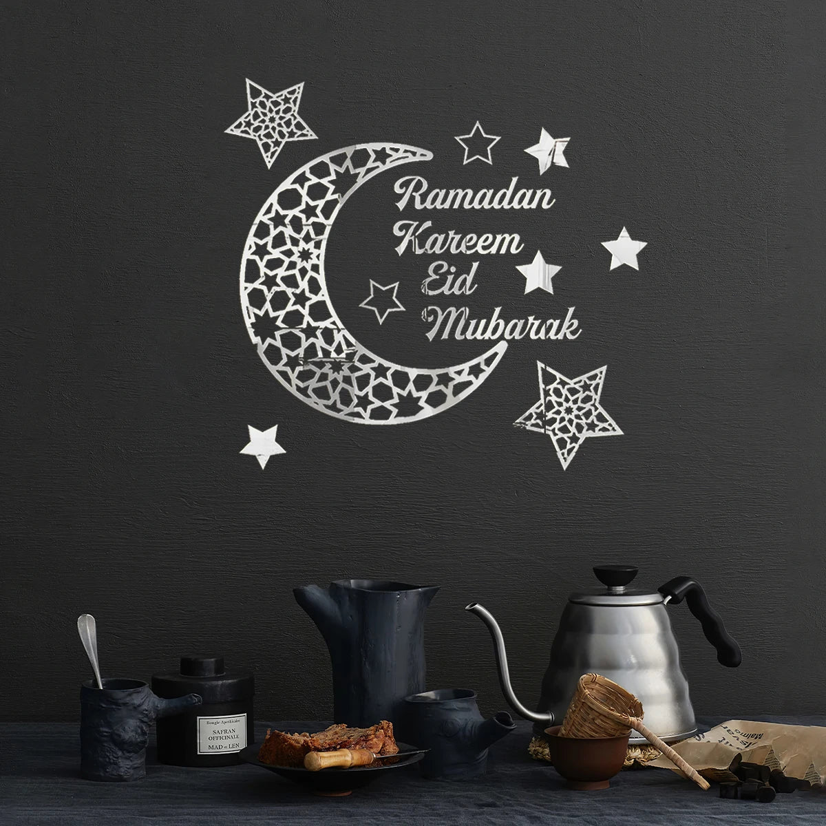 1Set,Ramadan (رمضان) creative Ramadan decorations, freely combinable wall stickers, suitable for Ramadan festival decorations