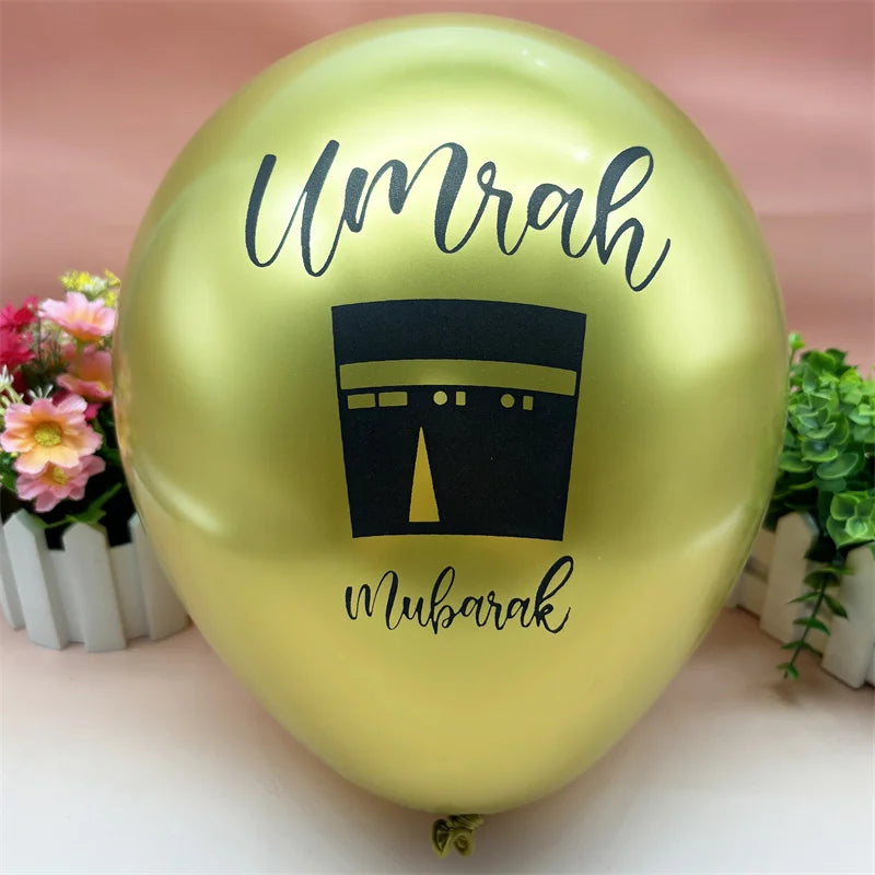 Black Gold Umrah Mubarak Latex Balloons Ramadan Kareem Decoration EID Mubarak Muslim Islamic Festival Party Home Ramadan Supplie
