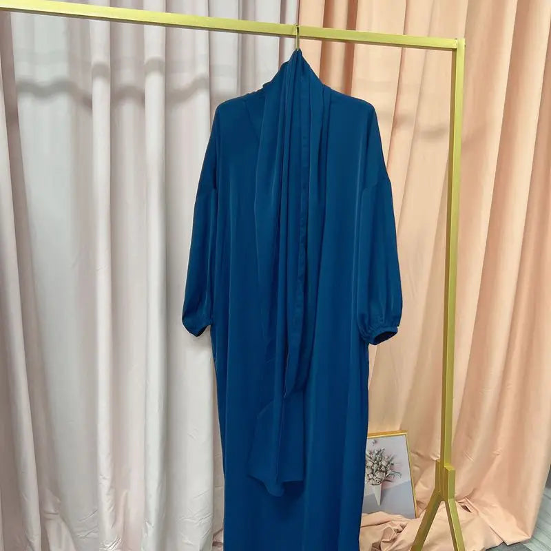 Ramadan One Piece Muslim Prayer Garment Women Hijab Abaya Maxi Dress Khimar Burqa Islamic Clothing Overhead Arab Robe