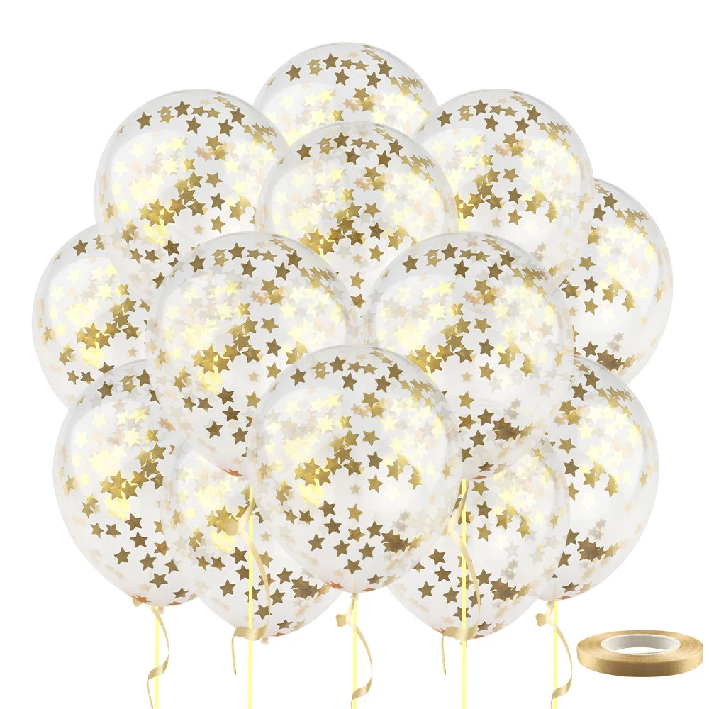 20pcs 12inch Confetti Metallic Metal Balloons Gold Blue Pink Latex Ballon Wedding Birthday Party Decoration Baby Shower Globos