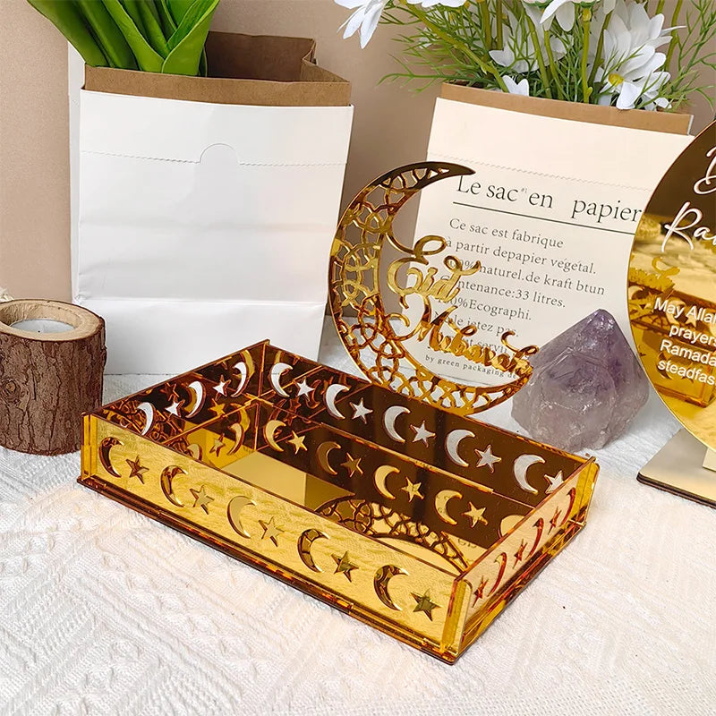 2026 Eid Mubarak Candy Holder Ramadan Candy Tray Holder Muslim Party Supplies Ramadan Eid Candy Box Islamic Decoration