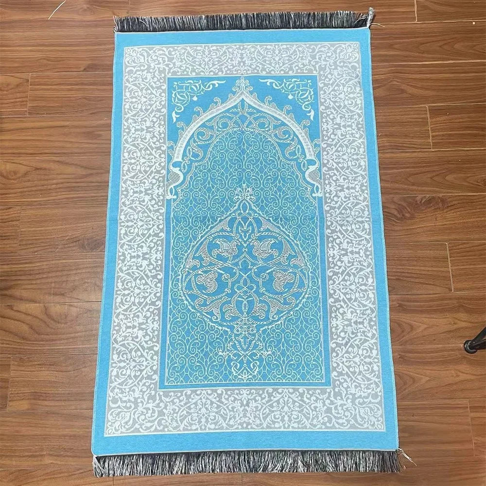 Printed Floor Mat 70x110cm Muslim Prayer Rug Non-slip Foldable Islamic Prayer Mat Rectangle Ethnic Style Janamaz Sajadah Eid