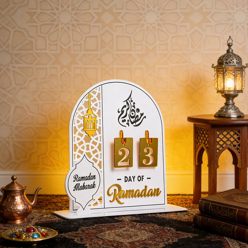 Acrylic Ramadan Advent Calendar 2025 Eid Mubarak Countdown Calendar Islamic Muslim Festival Party Gifts Home Decoration Ornament