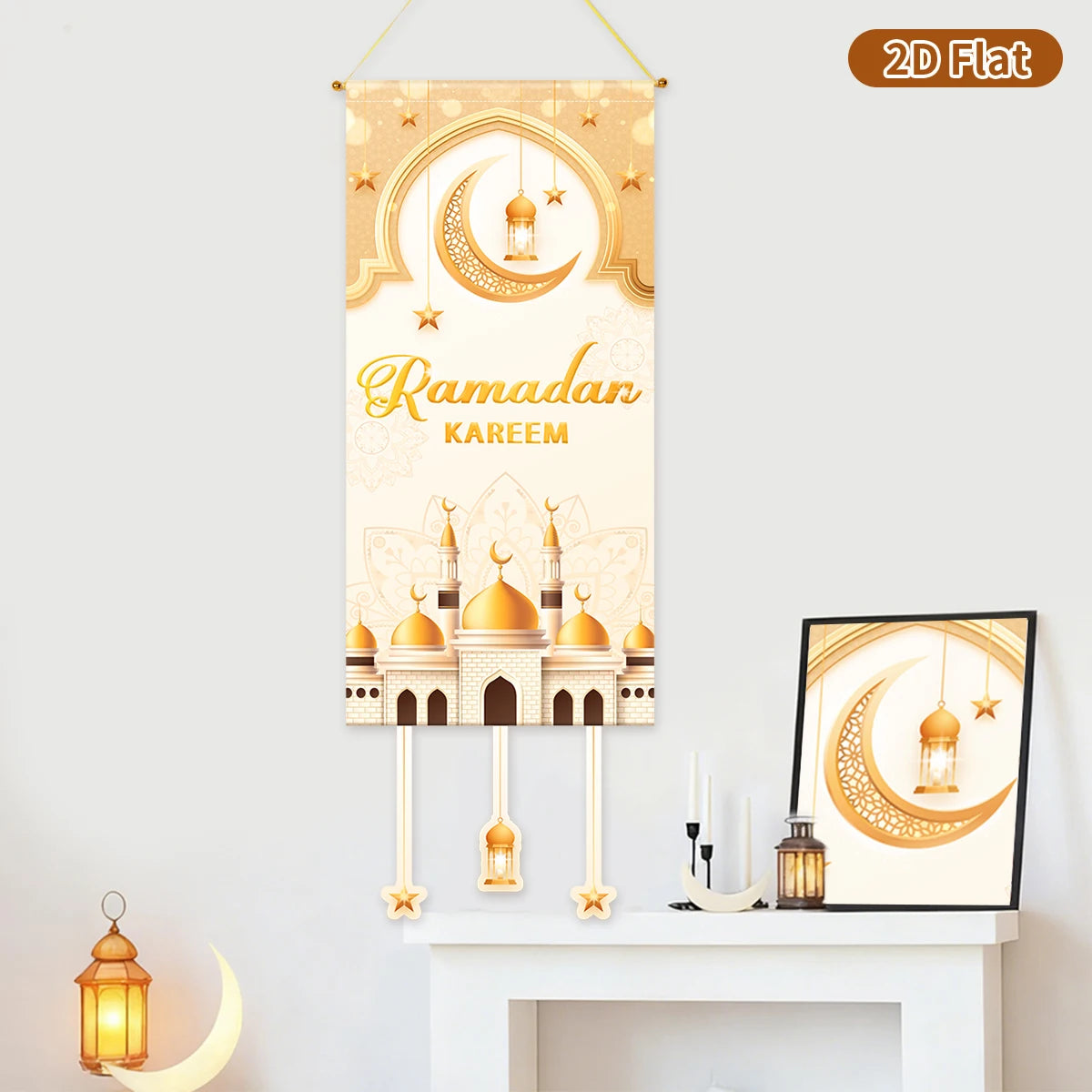 Ramadan Decoration Flag Hanging EID Mubarak Decor 2026 For Home Flag Hanging Ramadan Kareem Islamic Muslim Party Eid Gifts