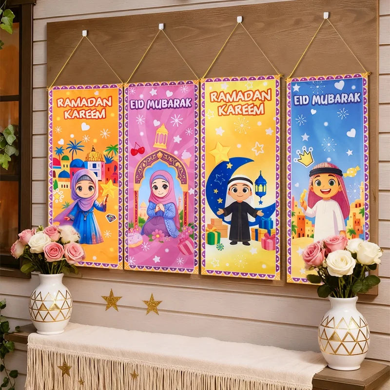 Ramadan Kareem Hanging Flag Ramadan Decoration 2026 For Home Eid Mubarak Ramadan Kareem Islamic Muslim Party Eid Al Adha Gifts