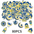 Eid Mubarak DIY Craft Kit Ramadan Kareem Hanging Swirls Garland Decor DIY Mosque Scene Stickers Eid Al-fitr Party Supplies