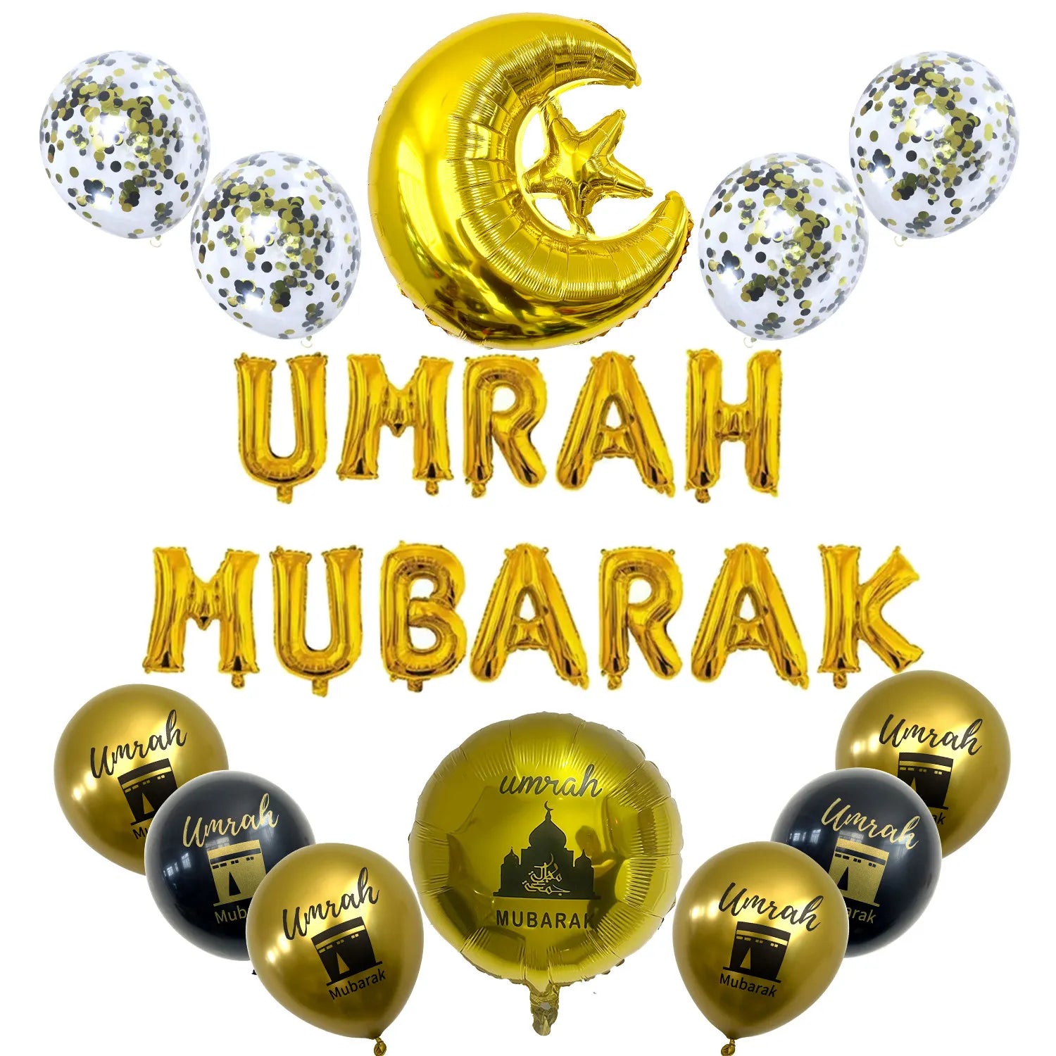 1set Ramadan Decorations 2026 Moon Star Balloon Muslim Festival Home Diy Decor Eid Mubarak Ramadan Kareem Hajj Party Supplies