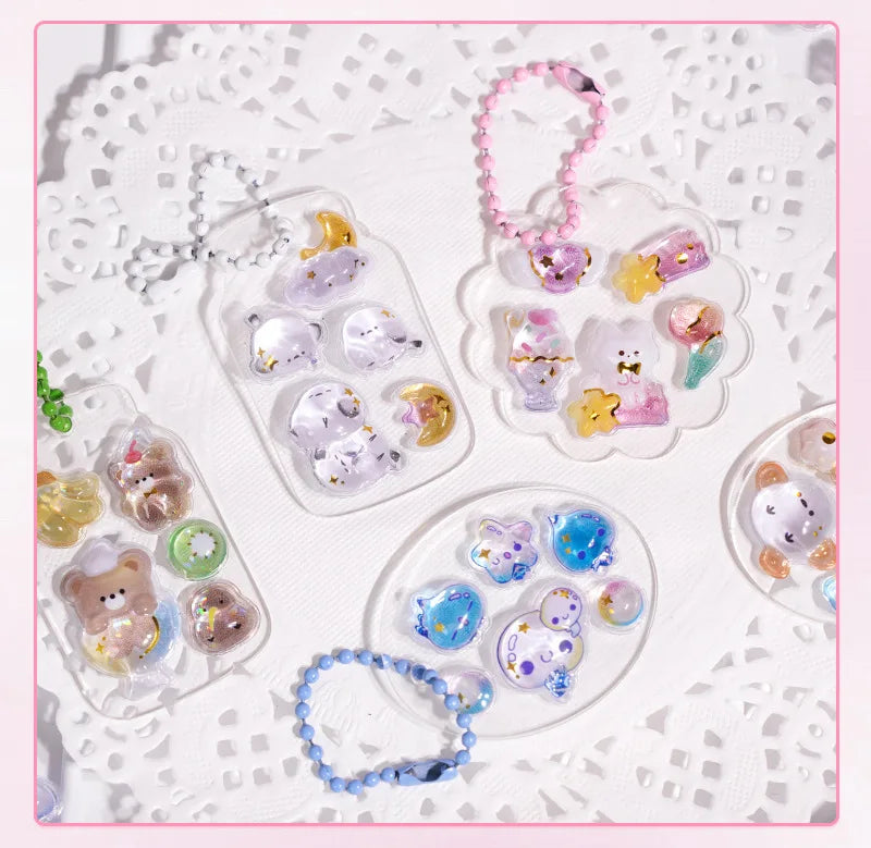 Embossed Animal 3D Crystal Sticker DIY Crafts PVC Cartoon Animal Sticker Melody Relief Decorative Sticker Water Cup Decoration
