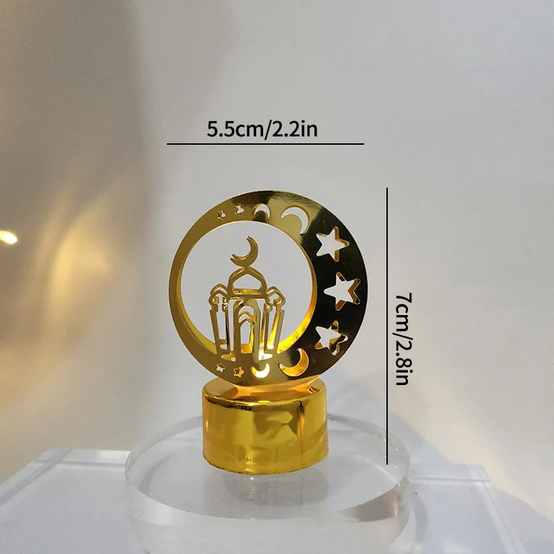 Ramadan Candlestick Islamic Prayer Candle Stick Mubarak Eid Mubarak Lamp Eid Al-Fitr Muslim Party Table Decor Lantern Light