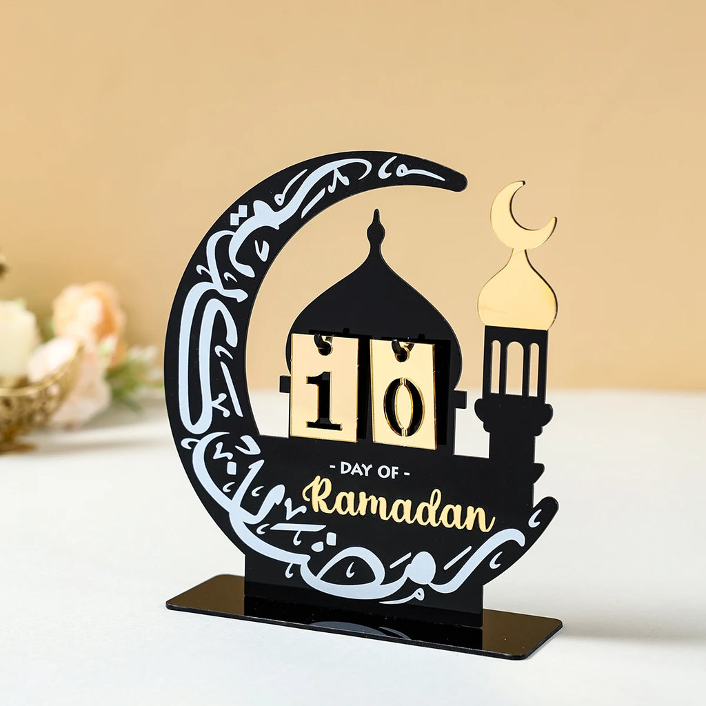 Ramadan Kareem Countdown Calendar Ornament Eid Mubarak Decoration 2025 For Home Muslim Islamic Festival Eid Al-Fitr Party Favors