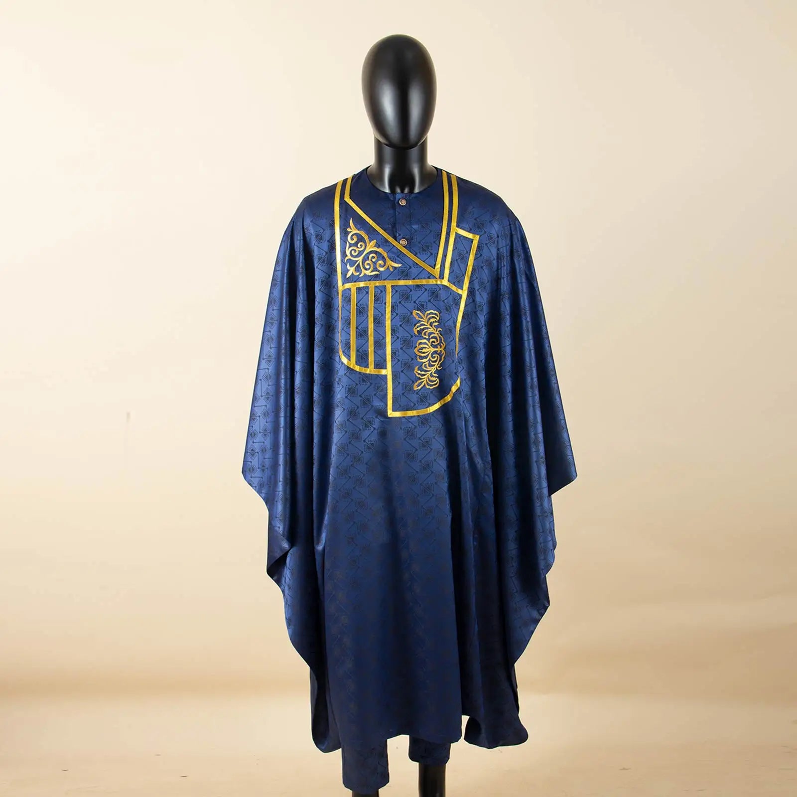 APTX African Clothes for Men Muslim Robe White Traditional Wedding Party Suit Shirt Pants 3 Pcs Set Dashiki Agbada Ramadan