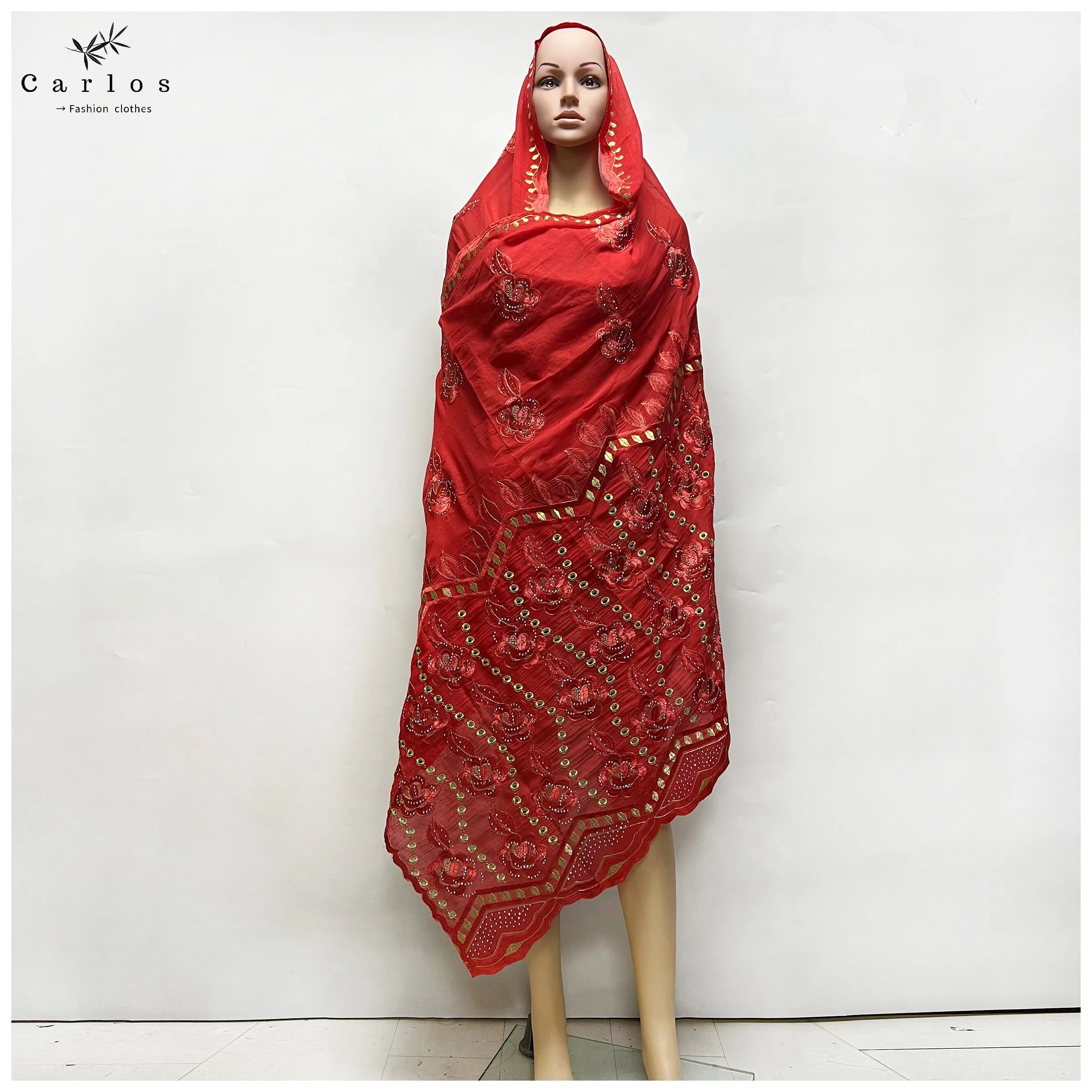 2026 New Dubai Scarf For Muslim Women African 100% Cotton Hijab Islam Hijab Pashmina Turban Headscarf Embroidery Shawls