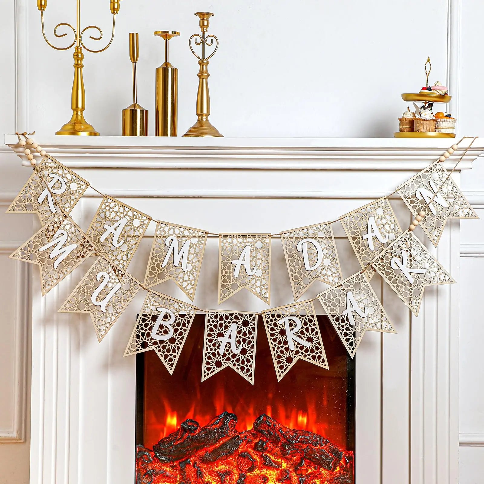 Eid Decoration Ramadan 2026 Wooden Mubarak Banner Decorations Eid Festival Party Decor Party Supplies For Home Decoration