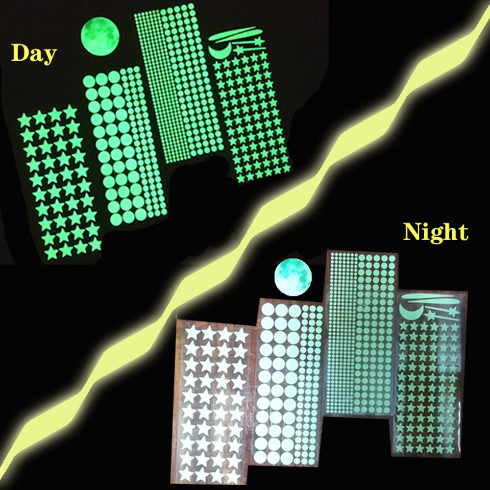 637/849Pc Luminous Moon Stars Wall Stickers PVC Glow in the Dark 3D Home Decoration Wall Decals Set for DIY Kids Bedroom Ceiling