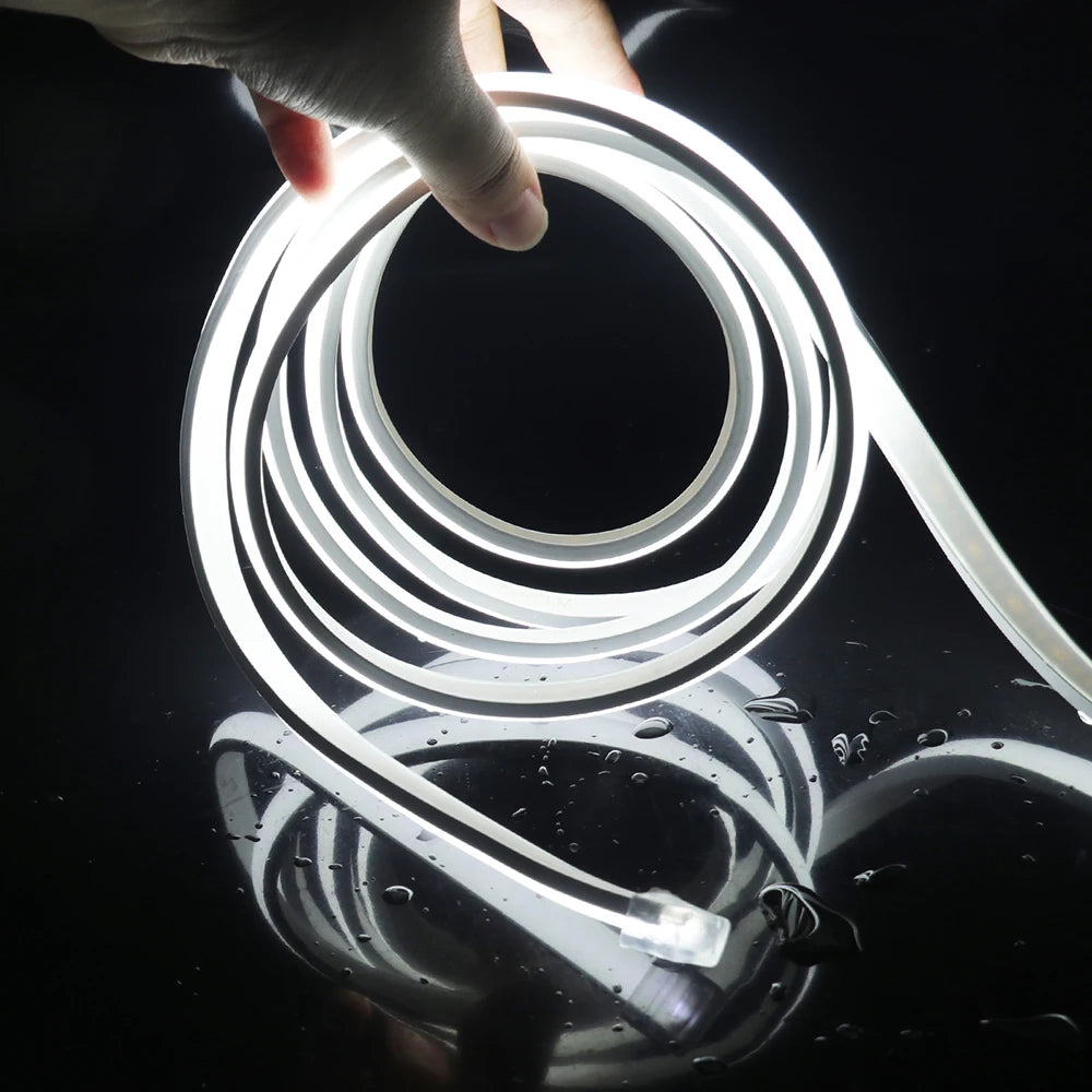 COB LED Strip Neon Light 220V EU UK Plug 288LEDs/M RA90 Flexible Tape Waterproof Led Ribbon for Kitchen Outdoor Garden Lighting