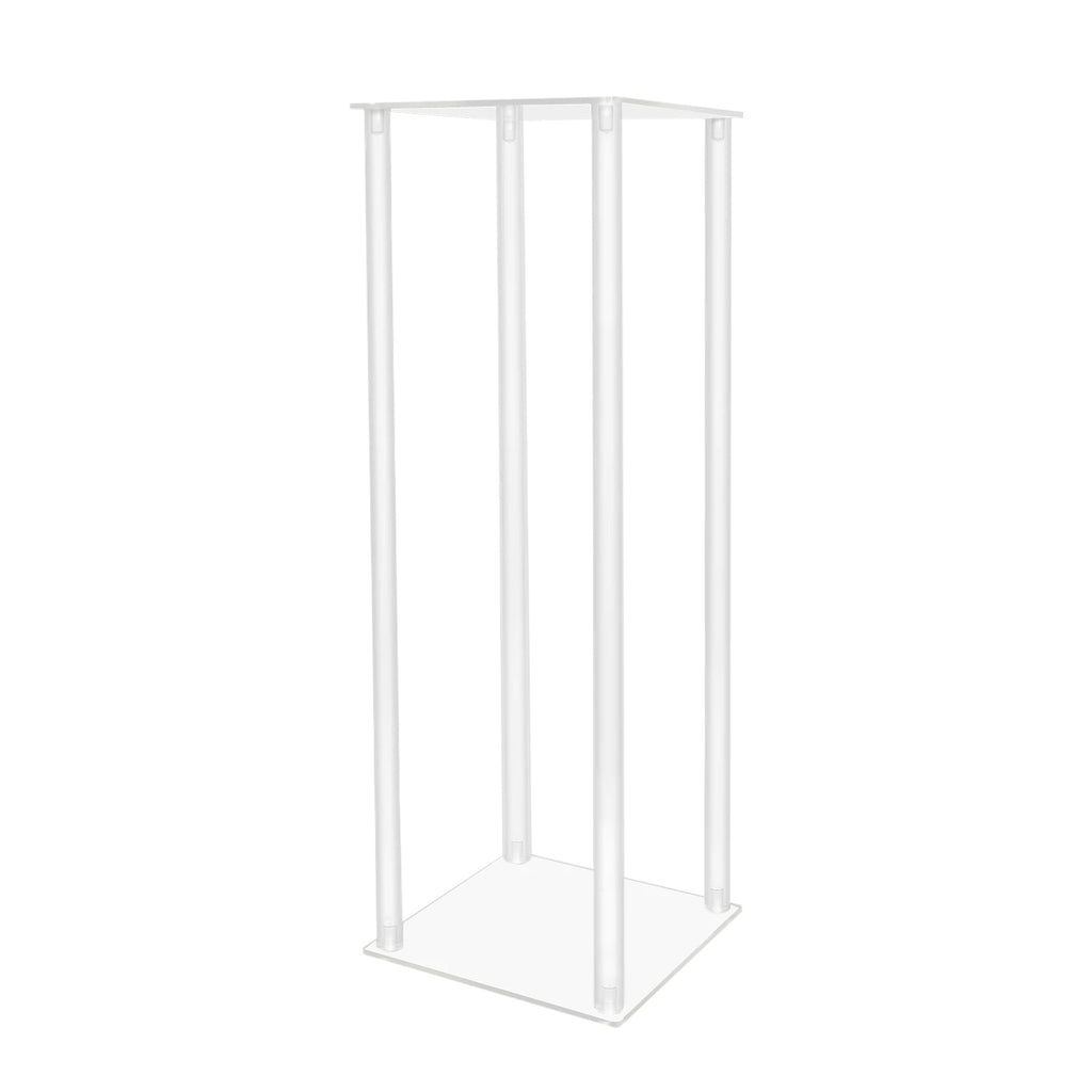 10Pcs Acrylic Vase Wedding Flower Stands Set, 23.6"H Clear Column Rack Geometric Display Stand for Home Party Wedding Decor