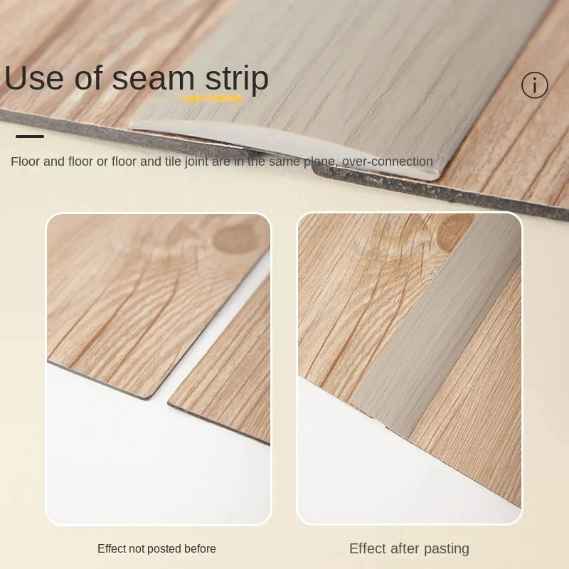 5cm PVC Wood Floor Transition Strip Edge Closing Strip Self-adhesive Seam Strip Flat Buckle Dge Pressing Threshold strip