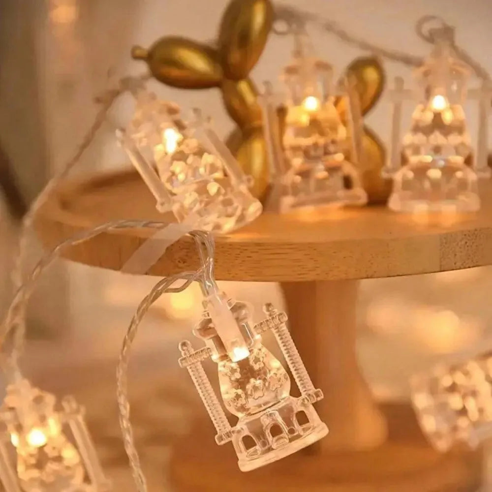 1pc Ramadan Lantern String Lights,59.06/118in LED Fairy Lights for Home Decor,Mosque,Islamic Festival,Religious Celebration