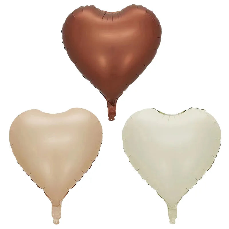 10/5/3Pcs Cream Heart Foil Balloons 18inch Multi Pink Beige Heart Helium Balloons for Wedding Birthday Party Decorations Globos