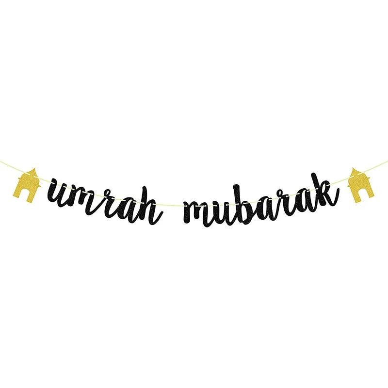 Umrah Mubarak Banners omra mubarak Islamic Eid Celebration Party hajj Decorations